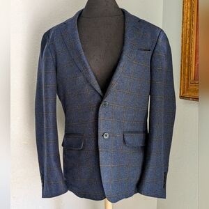 Haspel Window Pane Wool Blazer Sport Coat Jacket